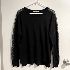 Loft light weight knit top with lace detail